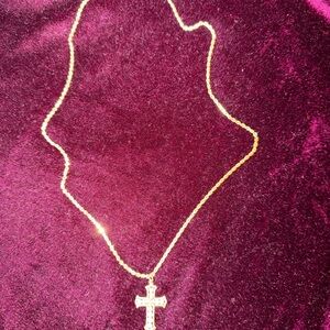 Radiant Gold Cross Pendant Necklace